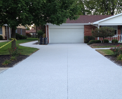 Plain white concrete driveway in Roanoke, VA.