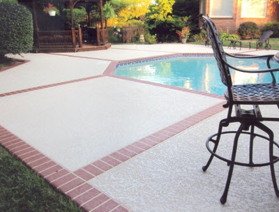 Textured and framed with paver pool deck in Roanoke, VA.