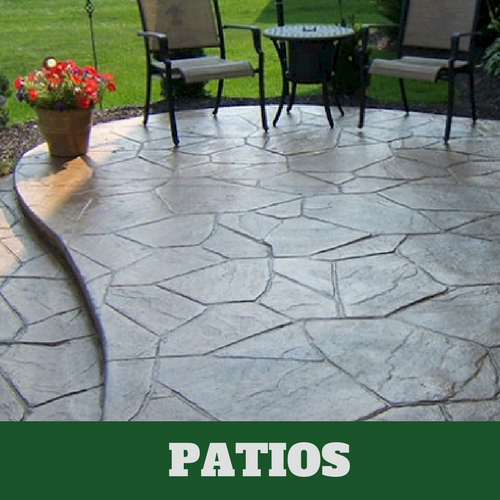 Residential patio in Roanoke, Virginia with a stamped finish.